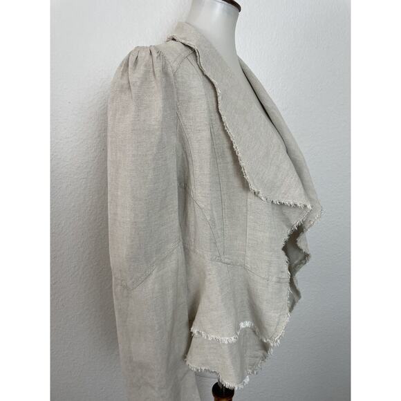 Rebecca Elliot Jacket Tiered Open Front Raw Trim - Picture 5 of 11